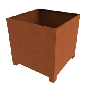 Corten Cube Planter With 100mm Feet